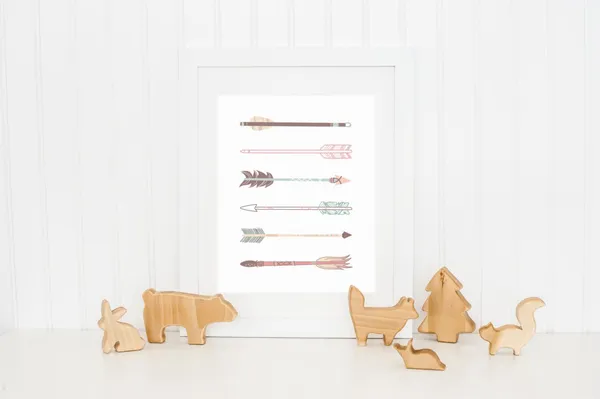 Hand Drawn Arrow Tribal Nursery Art Print
