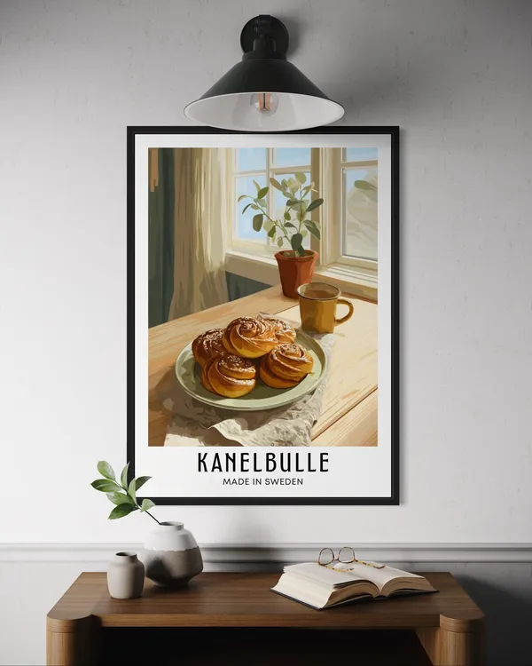 Kanelbulle Poster, Swedish Cinnamon Bun Art Print