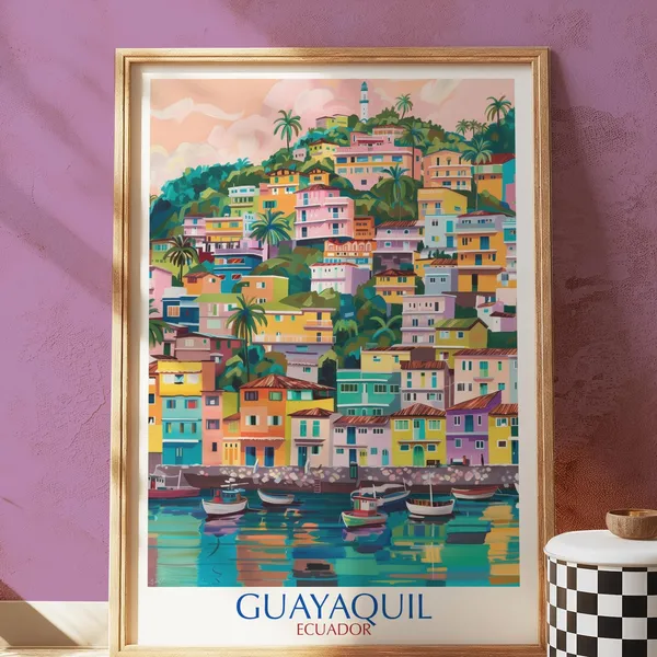 Guayaquil Ecuador Colorful Hillside Art Print