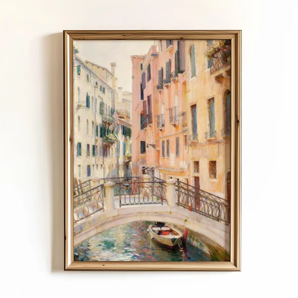 Venice Canal Veduta Vintage Italian Travel Poster