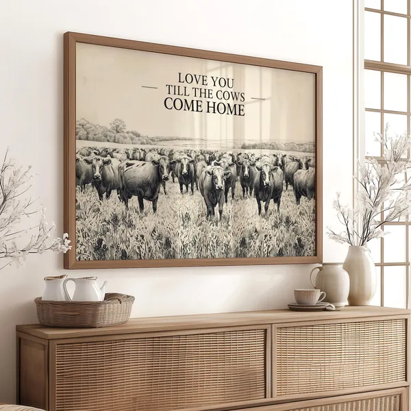 I Love You Till The Cows Come Home, Rustic Love Poster