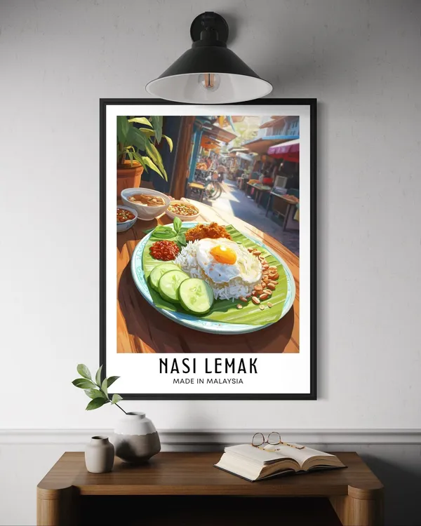 Nasi Lemak Malaysian Food Poster, Kitchen Art Print