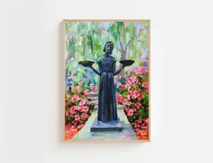 Savannah Bird Girl Statue Art Print