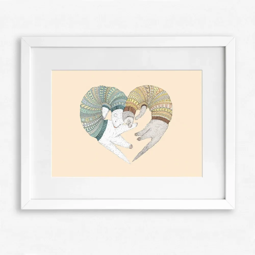 Ferret Heart Print, Kawaii Nursery Room Decor - Image 2