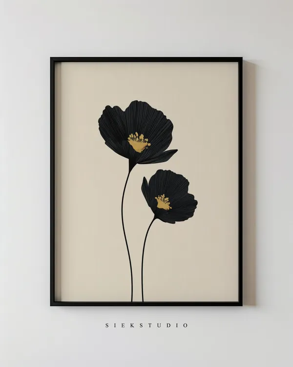 Abstract Minimalist Botanical Floral Art Print