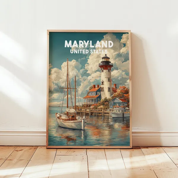Maryland Vintage Chesapeake Bay Travel Poster Print