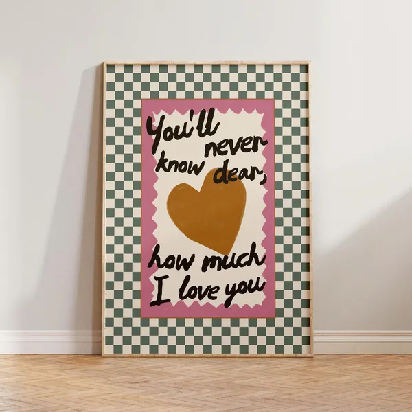 Checkered Nursery Love Quote Art Print