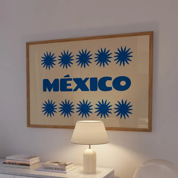 Retro Mexico Typography Art Print, Mexican Wall Art