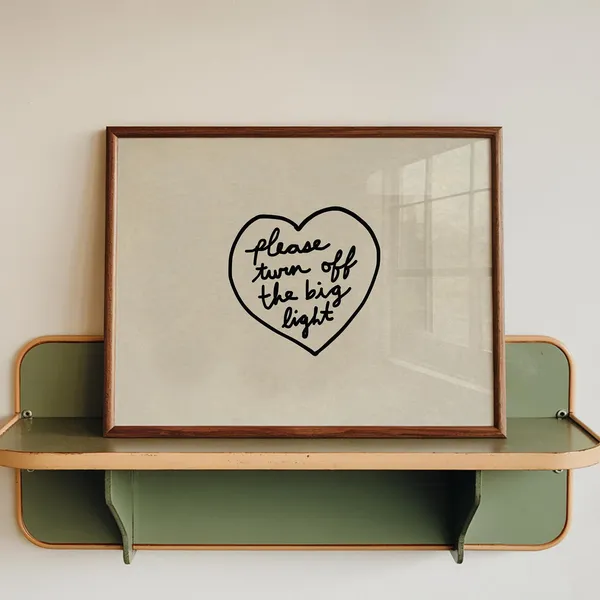 Turn Off Big Light Handdrawn Heart Art Print