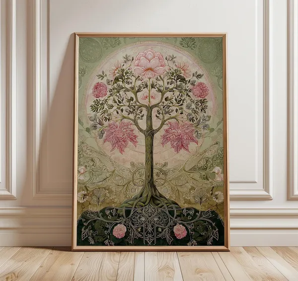 Tree Of Life Poster, Botanical Boho Art Print