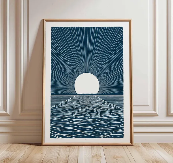 Ocean Sunrise Modern Minimalist Sea Poster