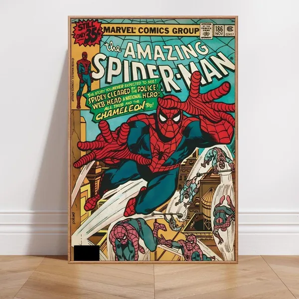 Amazing Spider-Man 186 Retro Marvel Comic Book Cover Art Poster