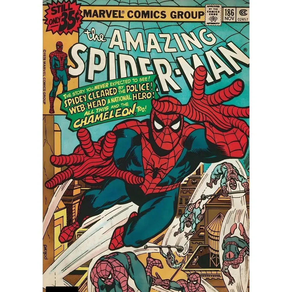 Amazing Spider-Man 186 Retro Marvel Comic Book Cover Art Poster - Image 3