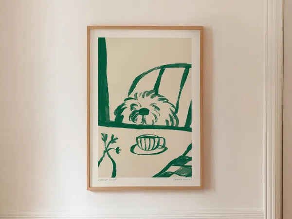 Sneaky Dog 02 Kitchen Print, Funny Animal Sketch