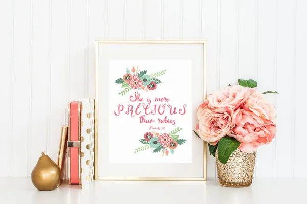 Proverbs 31:5 Nursery Bible Verse Art Print