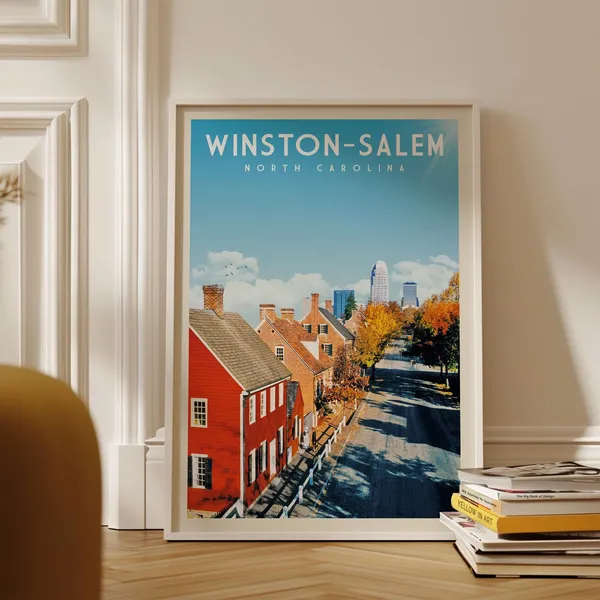 Winstonsalem Vintage North Carolina Travel Poster
