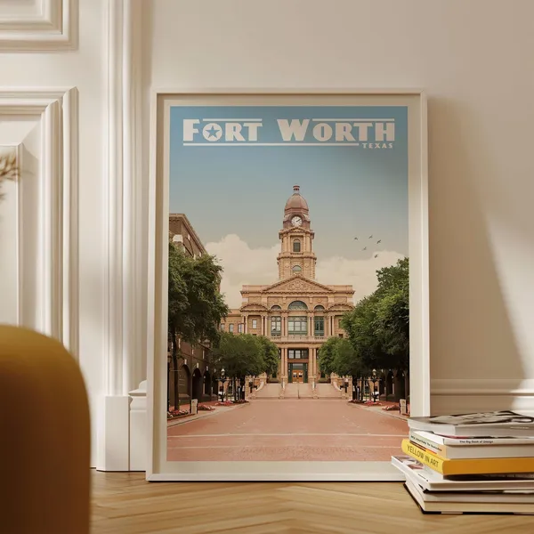 Fort Worth Vintage Texas Travel Poster