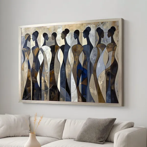 Abstract Silhouettes of African Women, Art Print