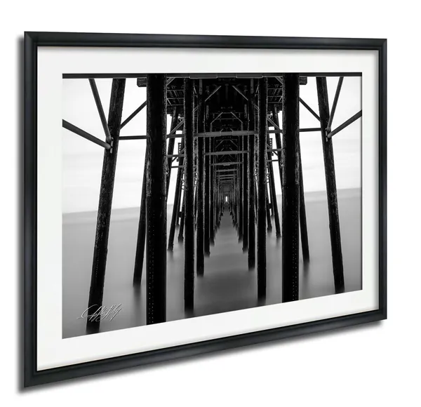 Oceanside Pier Black And White Coastal Art Print