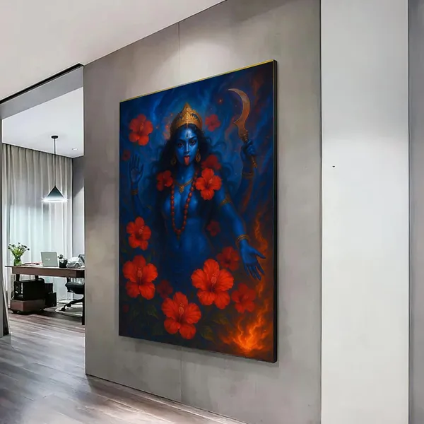 Kali Goddess Art Print, Hindu Mythology Painting