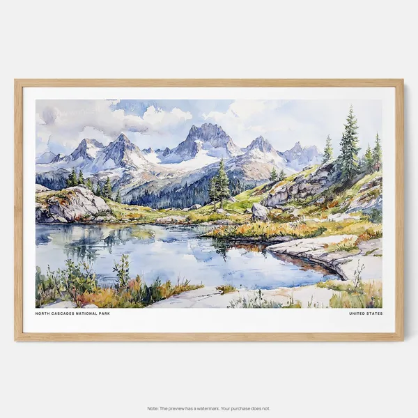 North Cascades National Park Scenic Mountain Art Print
