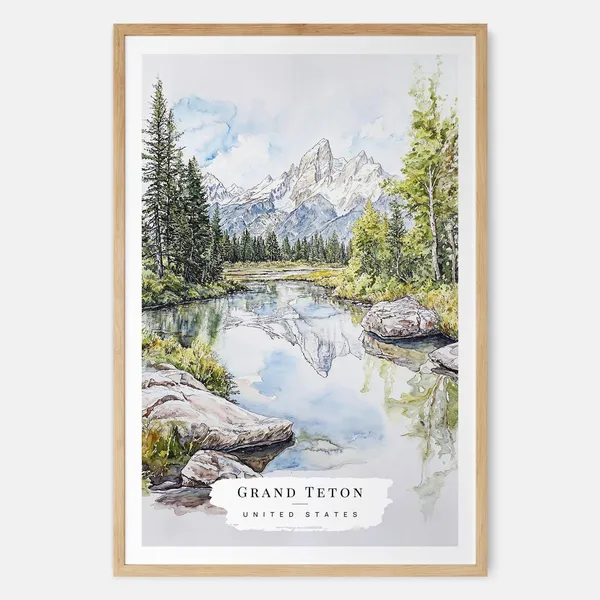Grand Teton National Park Travel Gift Poster