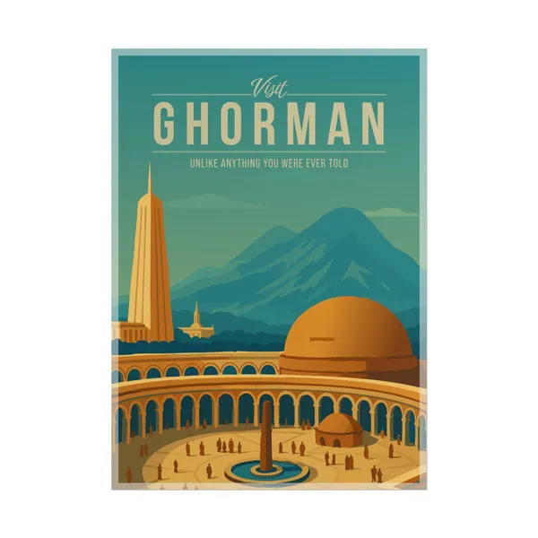 Ghorman Galactic Travel Poster, Scenic Sci-Fi Art Print