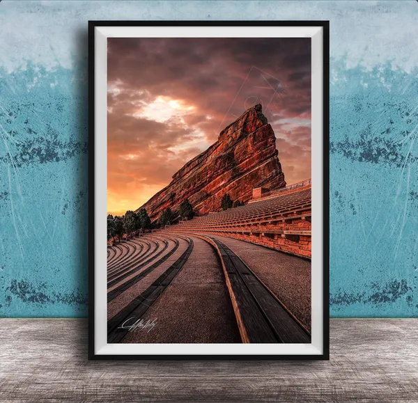 Mountain Landscape Art Print, Red Rocks Sunrise