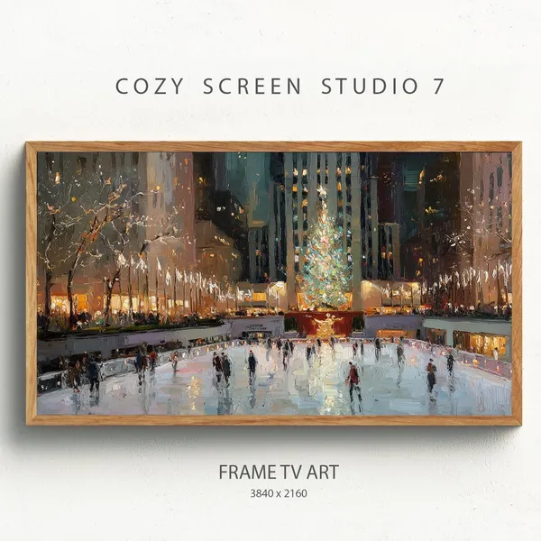 Rockefeller Christmas Tree Winter Painting Art Print