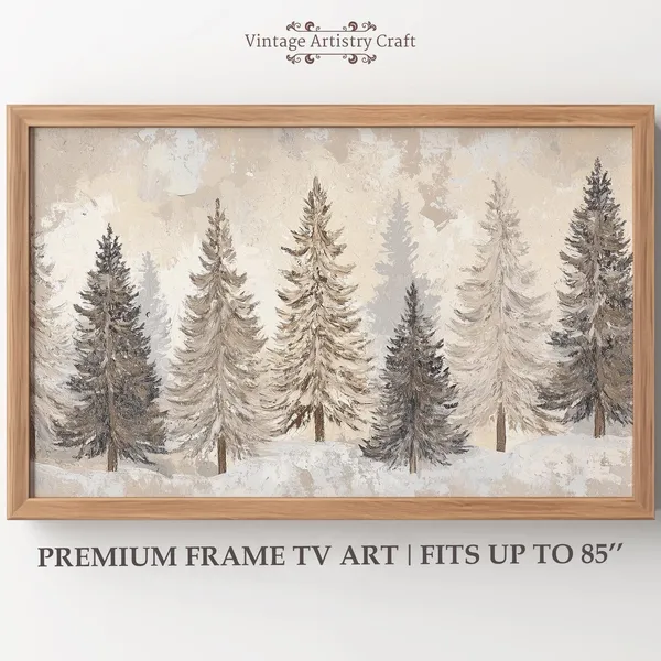 Christmas Trees Winter Farmhouse Decor Art Print