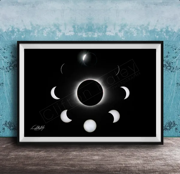 Great Eclipse Solar Map Art Print, Red Shade Detail