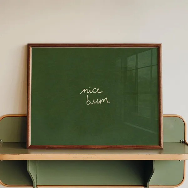 Nice Bum Funny Bathroom Art Print, Humor Decor