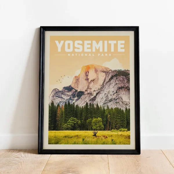 Yosemite Vintage National Park Art Print