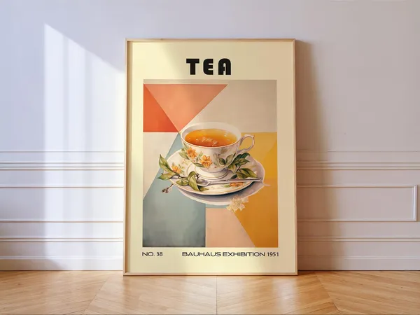 Tea Bauhaus Vintage Kitchen Art Print