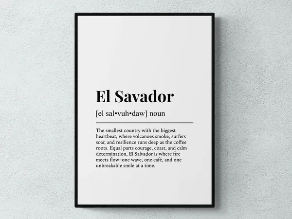 El Salvador Funny Definition Travel Poster, Central America