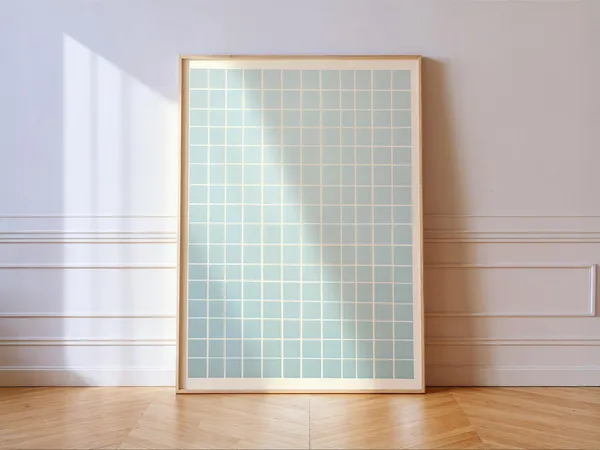 Bauhaus Pastel Blue Grid Art Print