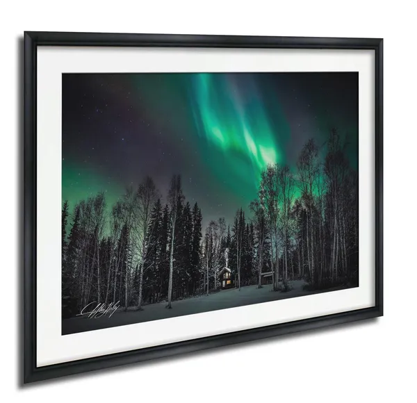 Northern Lights Art Print, Colorful Aurora Over Forest