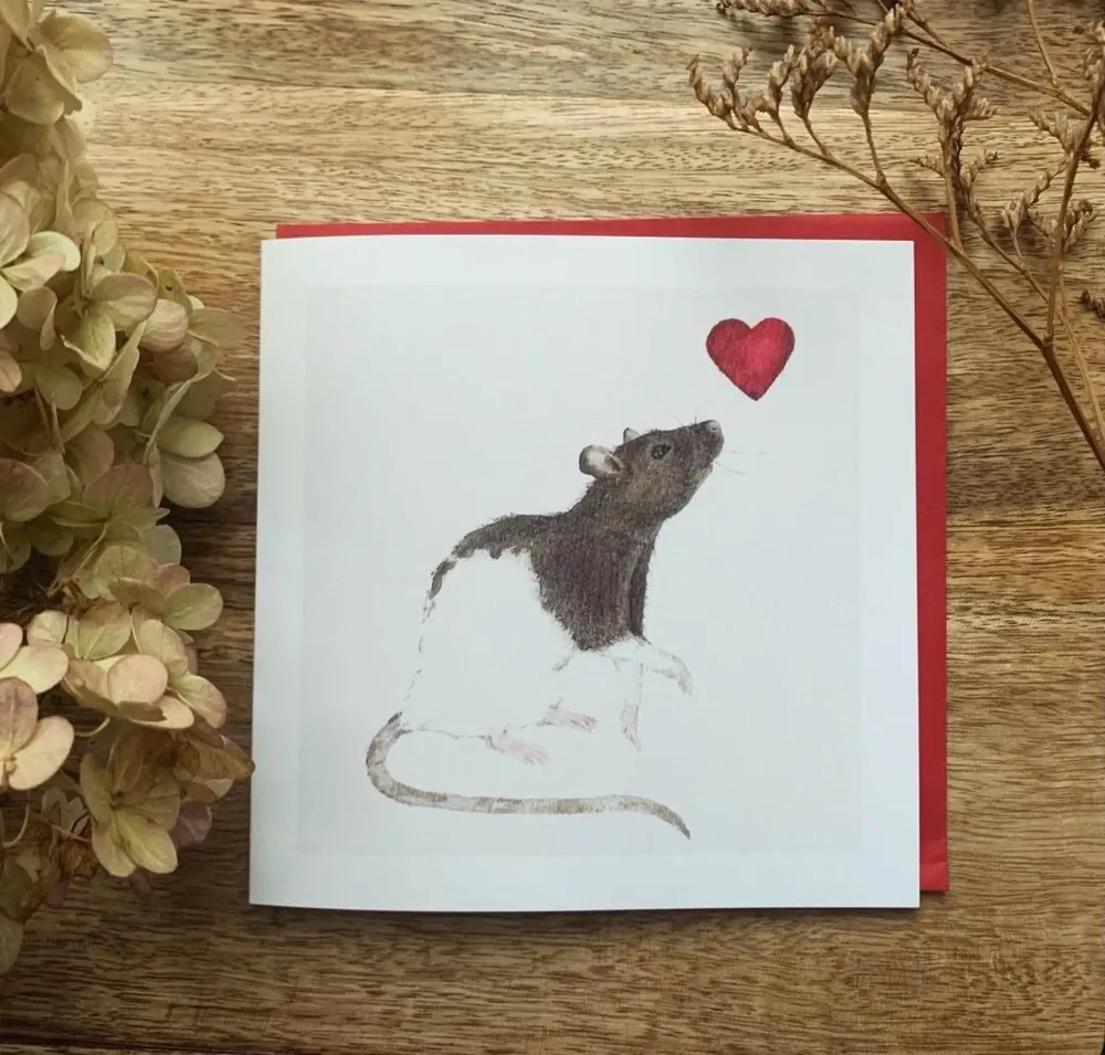 Rat Heart Card Art Print