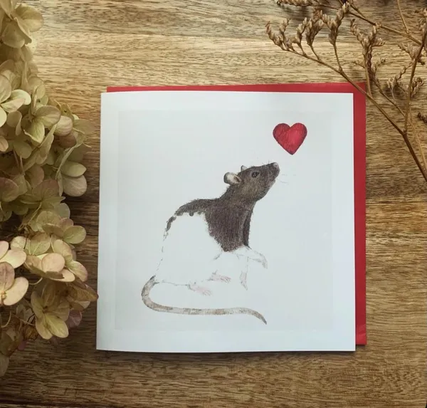 Rat Heart Card Art Print