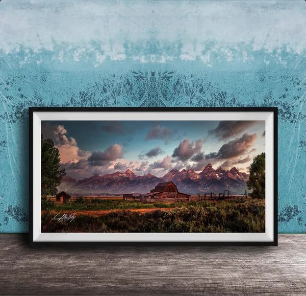 Ta Moulton Barn Sunrise Glow Rustic Charm Art Print