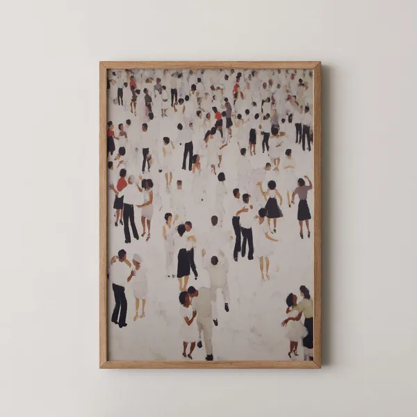 Tiny People Painting Whimsical Dance Art Print