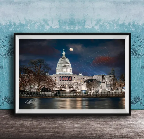 Capitol Building Print, Washington DC National Mall
