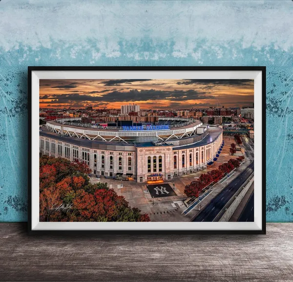 Yankee Stadium Autumn Baseball Scene Art Print