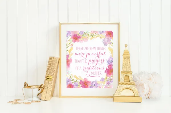 Righteous Mother Prayers Inspirational Quote Art Print