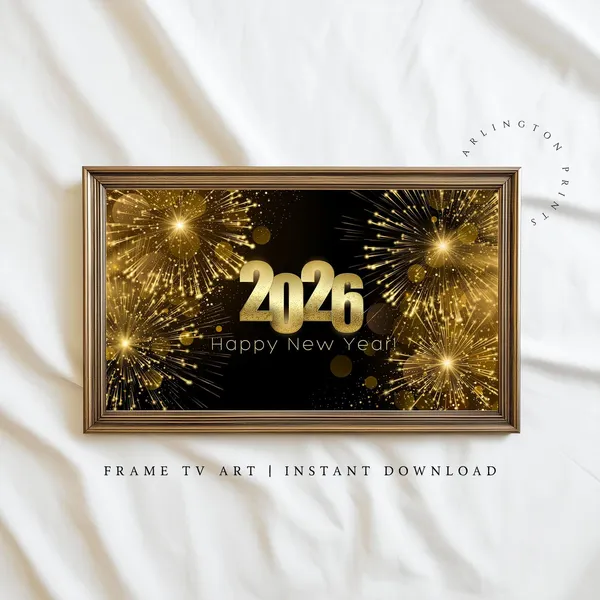 Happy New Year 2026 Winter Wall Art Print