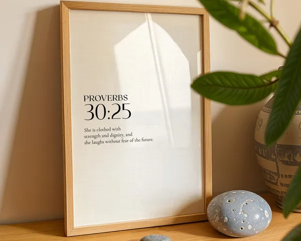 Proverbs 31:25 Minimalist Bible Verse Art Print