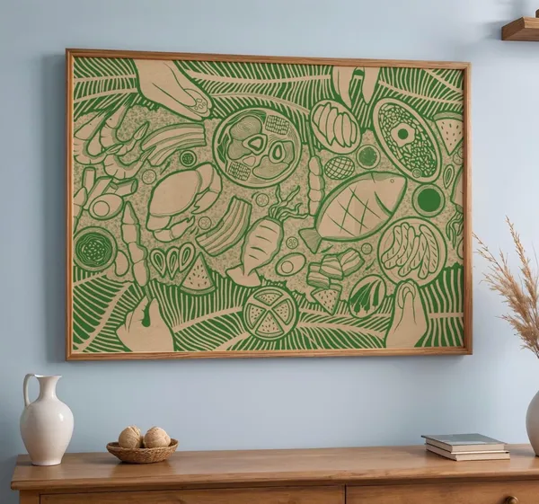 Filipino Kamayan Feast Boodle Fight, Kitchen Art Print