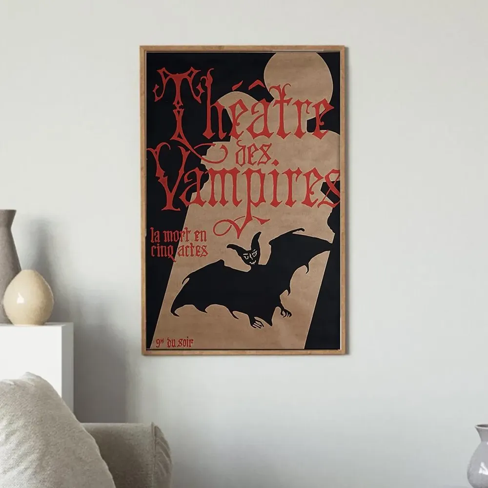 Theatre des Vampires Gothic Bat Red Black Horror Stage Art Poster - Image 3