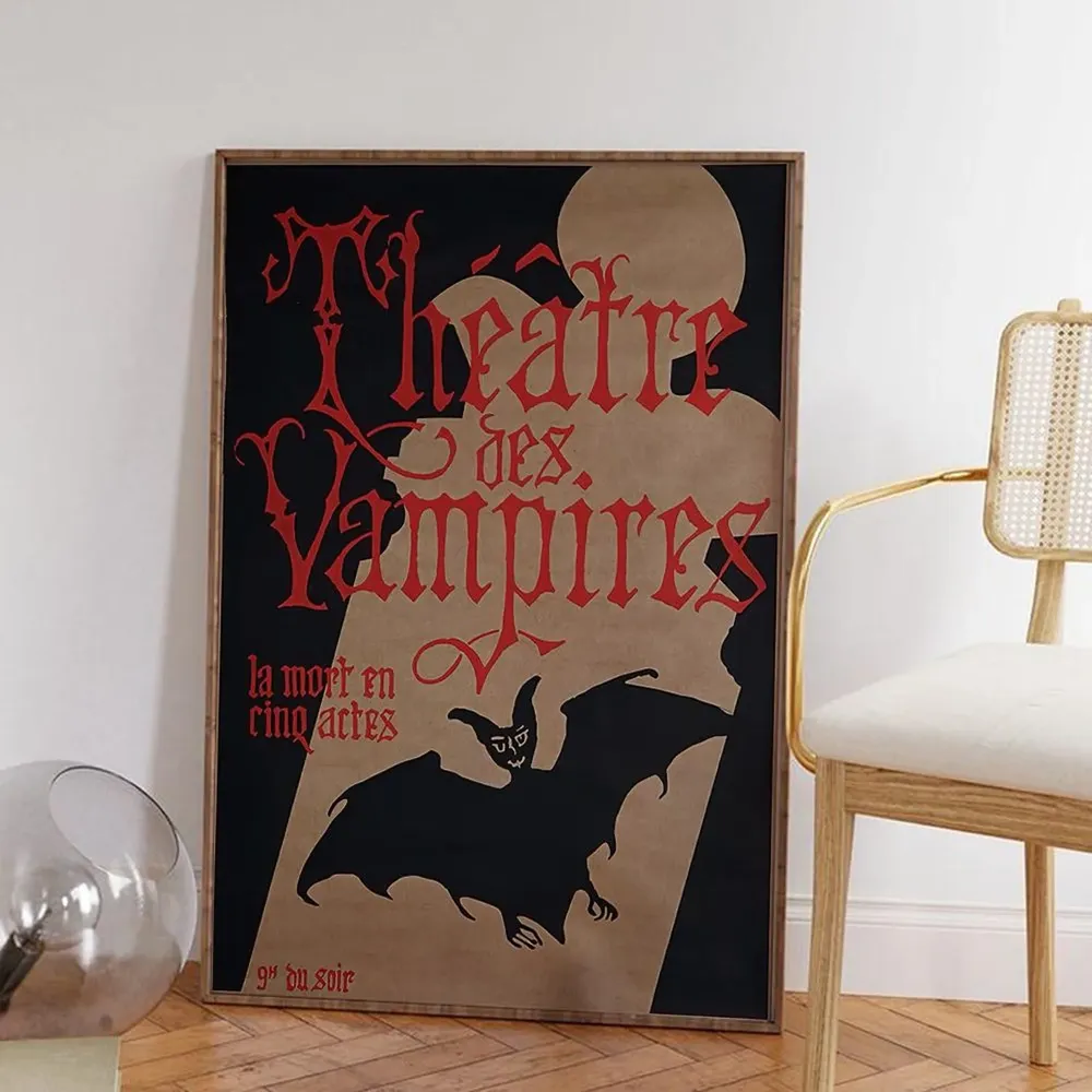 Theatre des Vampires Gothic Bat Red Black Horror Stage Art Poster - Image 2