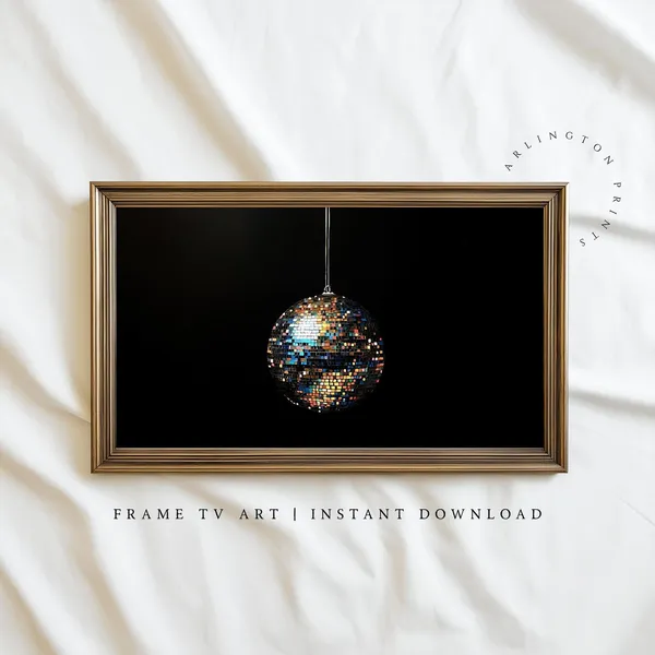 Happy New Year 2026 Retro Disco Ball Art Print